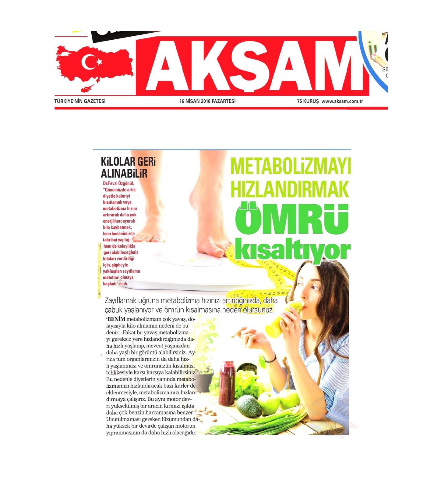 Metabolizmayi Hizlandirmak Omru Kisaltiyor